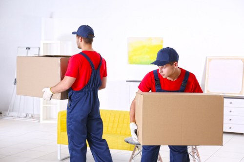 Person using a laptop to access a moving service website