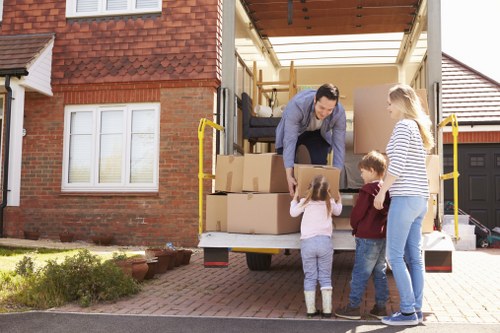 House movers preparing a residential move in Ratcliff