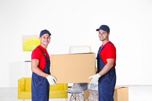 Team unloading boxes during a Ratcliff home move