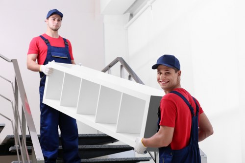 Local removals team working in Ratcliff residential street