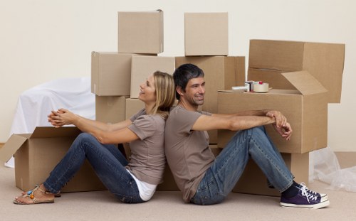 Residential house move with a local moving van in Ratcliff