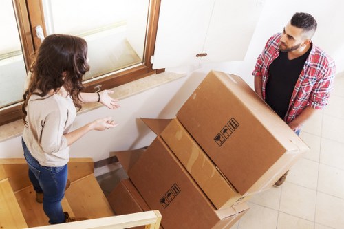 Careful loading of boxes and furniture for a local delivery job