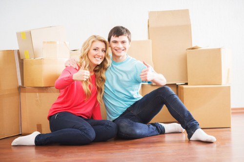 Careful loading of furniture and packed boxes for a Ratcliff house move